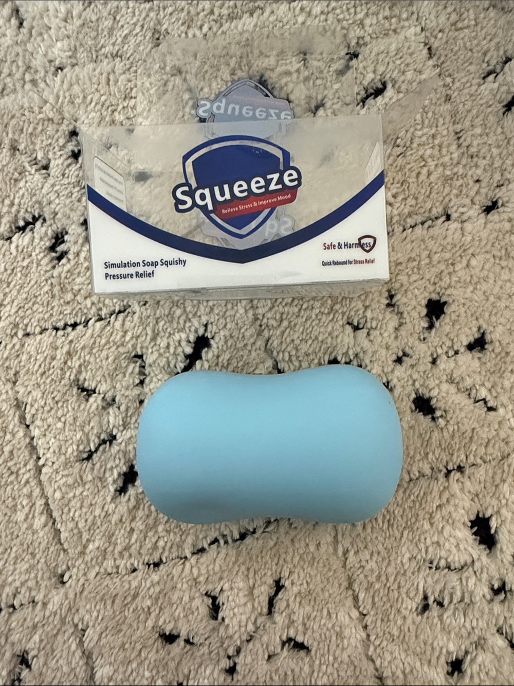 Squeeze Blue Foam Soap-Shaped Stress Squishy